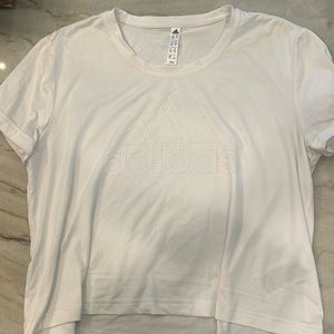 Adidas White Cropped Shirt Size Medium
